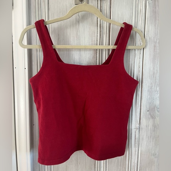 VTG Y2K NO BOUNDRIES RED SQUARE NECK TANK TOP SZ L grunge dark fairy gothic pixi - Picture 1 of 7
